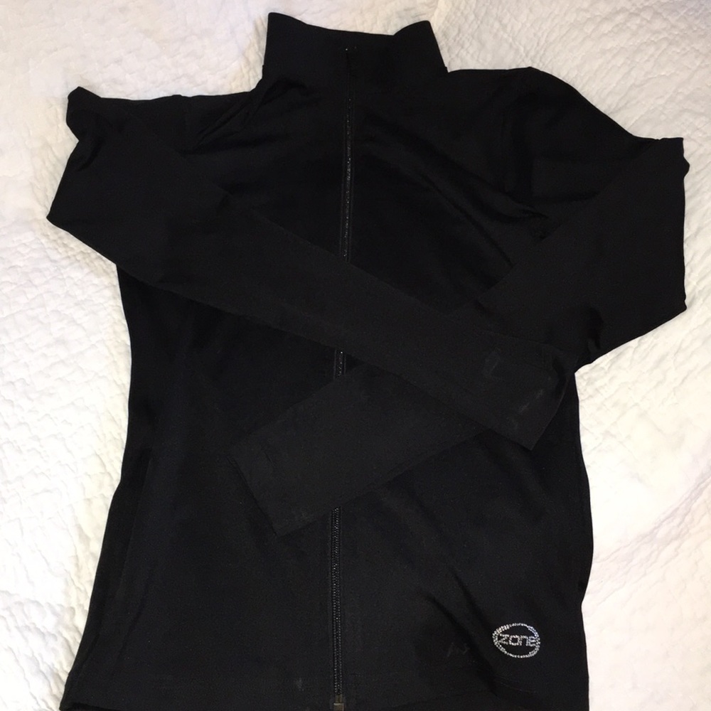 Adult small OZONE black warm-up jacket